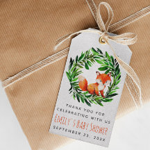 Vos Baby Shower Knuffelige Bos Waterverf Groene Pl