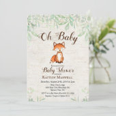 Vos babyshower uitnodiging (Staand voorkant)