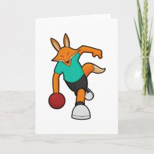 Vos bij bowlen met bowlingbal kaart