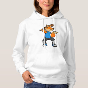 Vos bij cricket met cricketbat hoodie