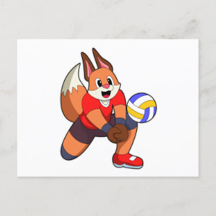 Vos bij Volleybal Sporten Briefkaart