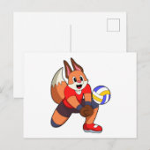 Vos bij volleybalsport briefkaart (Voorkant / Achterkant)