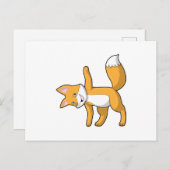 Vos bij yogarekoefening briefkaart (Voorkant / Achterkant)