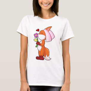 Vos Bruid Bloem Bruiloft T-shirt