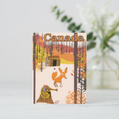 Vos Canada vintage reisposter in retro stijl Briefkaart (Staand voorkant)