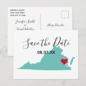 Vos couleurs Forme de la carte Virginia Enregistre (Devant / Derrière)