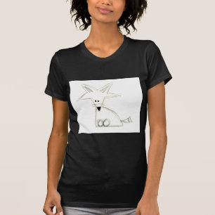 vos doedel zwart wit grijs eenvoudig kindertekenin t-shirt