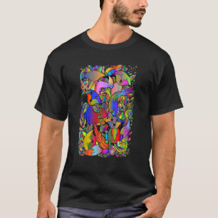 Vos Doodle Psychedelische Surrealistische Schets D T-shirt