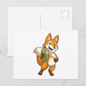 Vos drinkt boba-thee briefkaart (Voorkant / Achterkant)