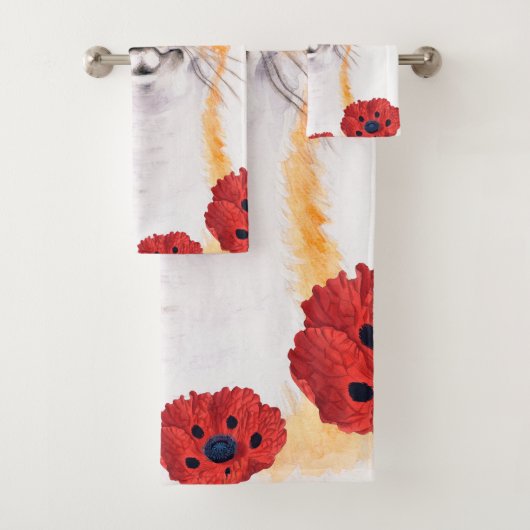 vos en papaver bad handdoek (Insitu)