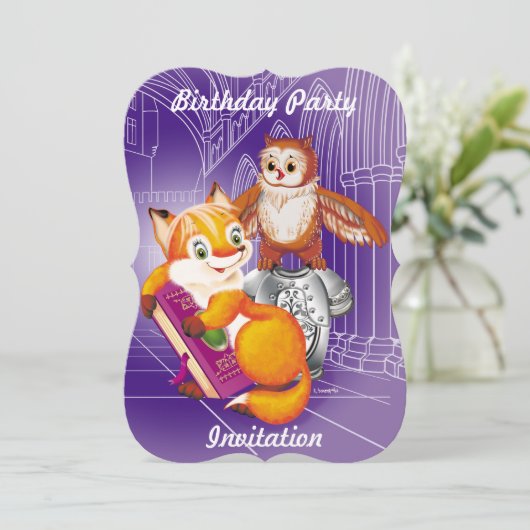 vos en uil kaart (Staand voorkant)