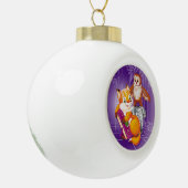 vos en uil keramische bal ornament (Links)