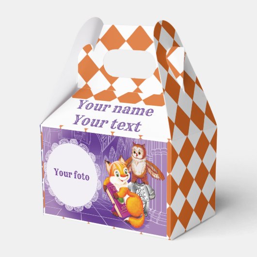 vos en violet bedankdoosjes (Voorkant Zijde)