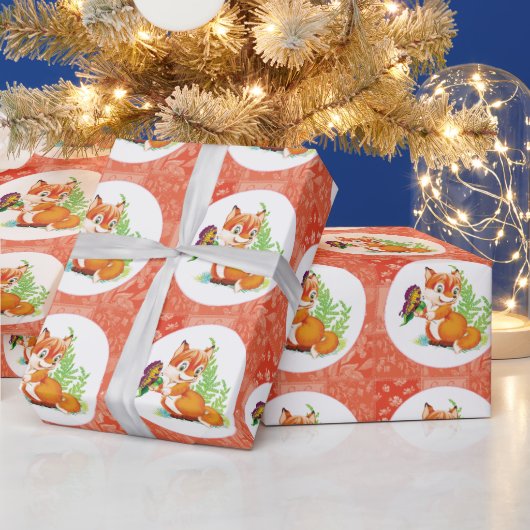 vos en vlinder cadeaupapier (Feestdagen)