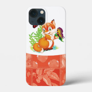 vos en vlinder iPhone 13 mini hoesje