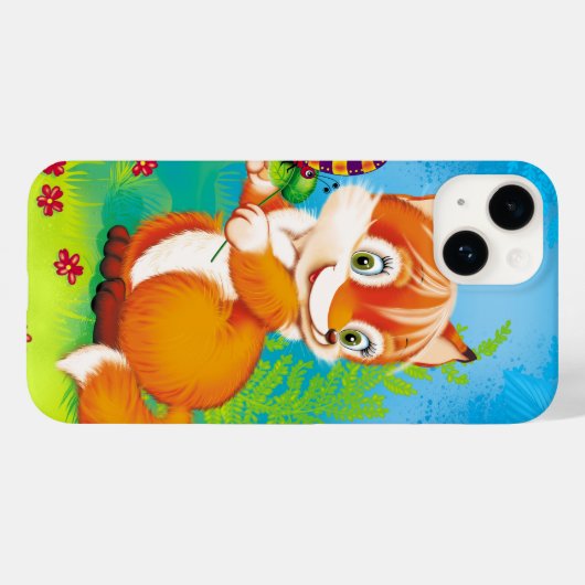 vos en vlinder Case-Mate iPhone case (Achterkant (horizontaal))