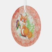 vos en vlinder glas ornament (Voorkant links)