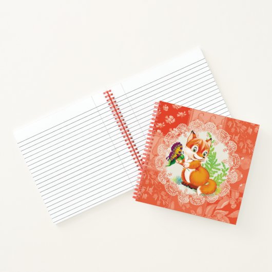 vos en vlinder notitieboek (Binnen)