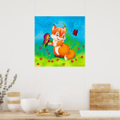 vos en vlinder poster (Keuken)