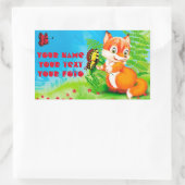 vos en vlinder rechthoekige sticker (Tas)