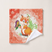 vos- en vlinderpatroon bad handdoek (Wasdoekje)