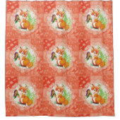 vos- en vlinderpatroon douchegordijn (Voorkant)