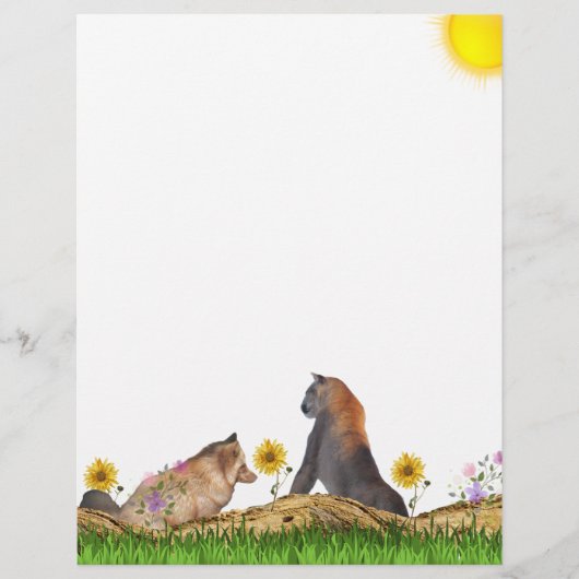Vos en waakzaam Cougar Stationery (Voorkant)