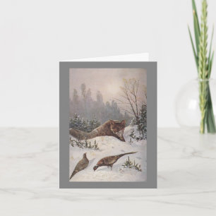VOS & FAZANTEN ~ GEDEMPTE WINTERDAG ~ LET OP KAART