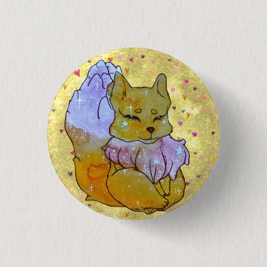 Vos genaamd Dice Ronde Button 3,2 Cm (Voorkant)