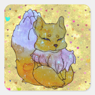 Vos genaamd Dice Vierkante Sticker