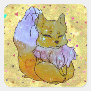 Vos genaamd Dice Vierkante Sticker