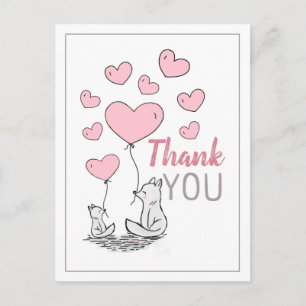Vos Harten Baby Shower Bedankkaart Uitnodiging Briefkaart