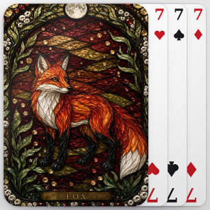 Vos Herfst Bosje Illumina Glas in Lood Pokerkaarten