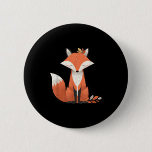Vos Herfstbladeren Knuffel Dier Bos Herfst Natuur Ronde Button 5,7 Cm