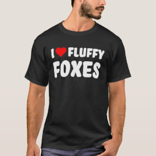 Vos Ik hou van pluizige vossen met Rode Hart Knuf T-shirt