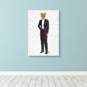 vos in de avondspuit volledig canvas afdruk (Insitu (Houten vloer))