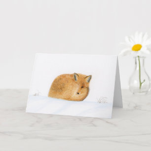 Vos in de sneeuw Kerst Kaart