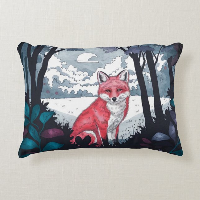 Vos in Forest Clearing Accent Pillow Kussen (Voorkant)