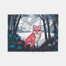 Vos in Forest Clearing Fleece Deken