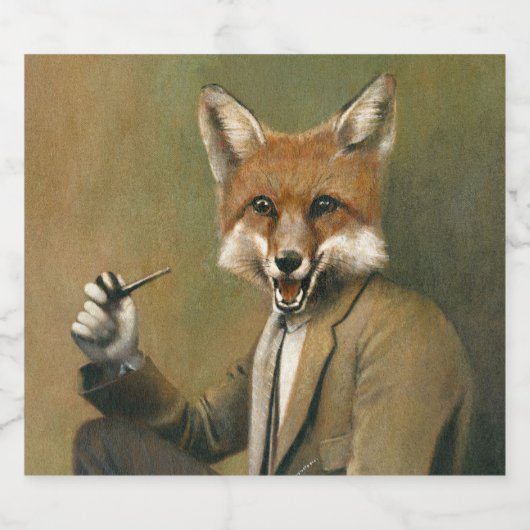 vos in pak champa sparkling wijnetiket (Enkel label)