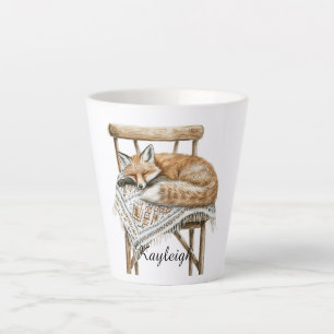 Vos in stoel Kerstmis Latte Mok