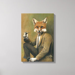  vos in Suit Wrapped Canvas Afdruk