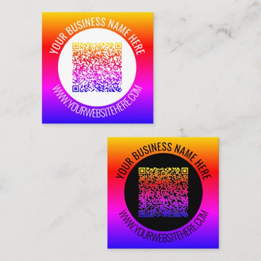 Vos informations d'analyse de code QR Carte de vis (Devant / Derrière)