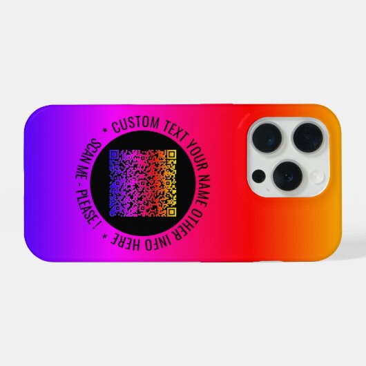 Vos informations d'analyse de code QR coque iphone (Verso Horizontal)