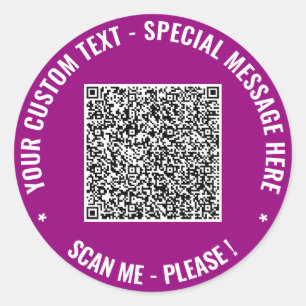 Vos informations de code QR et autocollants de tex