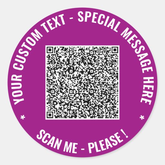Vos informations de code QR et autocollants de tex (Devant)