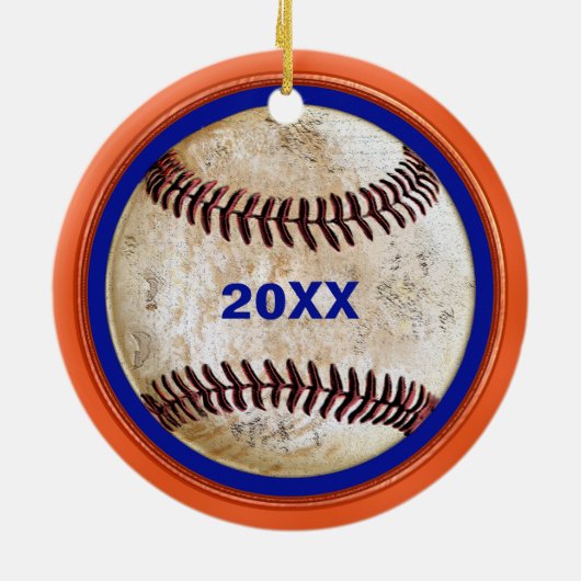 VOS INITIALES AVEC NOM UNIQUE Baseball Ornement (Dos)