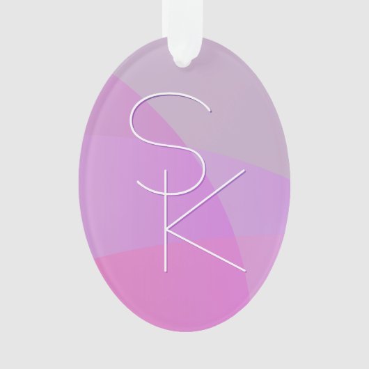 Vos initiales de chevauchement | Géométrique rose  (devant)