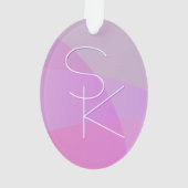 Vos initiales de chevauchement | Géométrique rose  (dos)