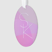 Vos initiales de chevauchement | Géométrique rose  (devant)